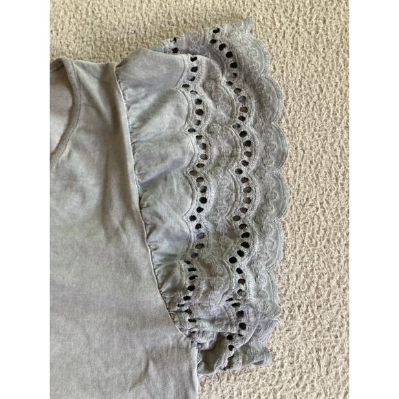 Lungo L'Arno Mini Dress Small Made in Italy Knee V-Neck Boxy Gray Beach Boho S - Picture 2 of 13